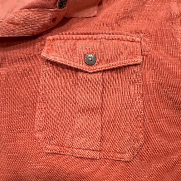Orvis Men’s Salmon Garment- Dyed Cotton Polo Shirt Size Medium outdoorsy fishing - Picture 3 of 6